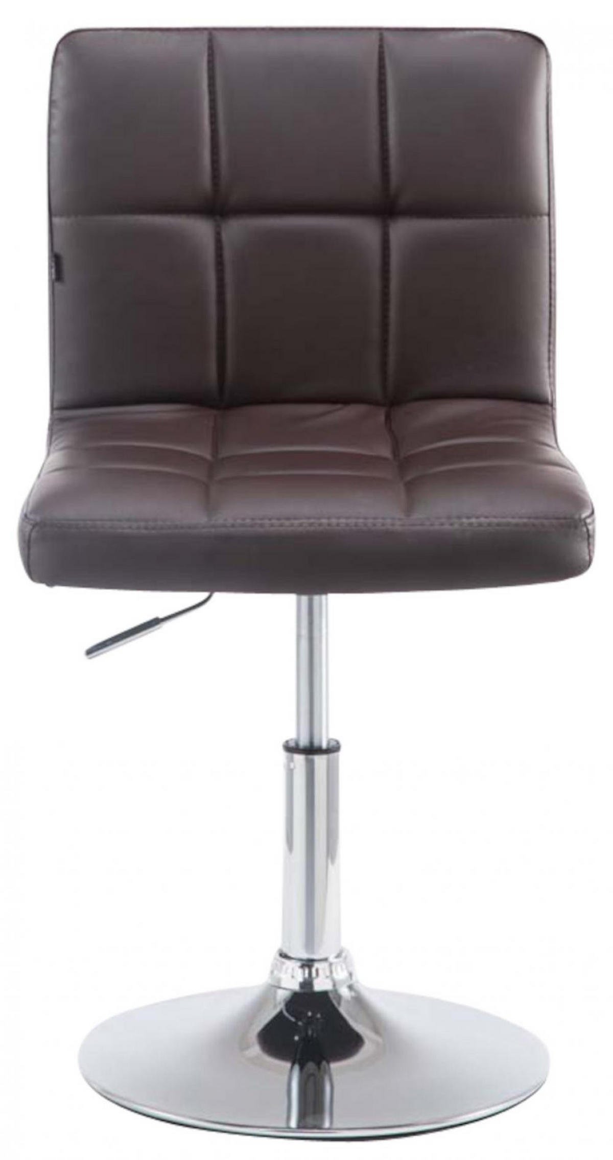 DREHSTUHL 4er Set Lederlook braun - Chromfarben/Braun, Textil/Metall (44/74/49cm) - CLP