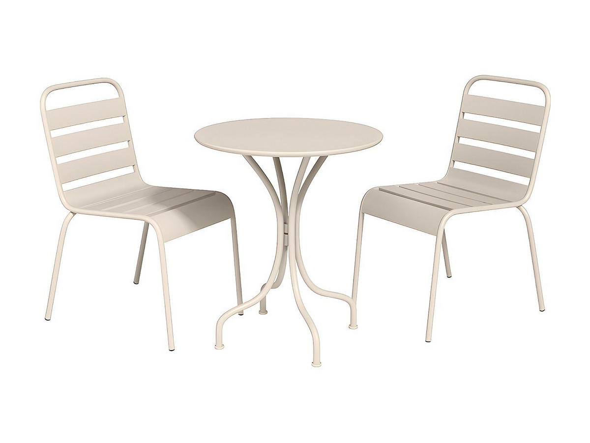 GARTENESSGRUPPE im Set - 2 -Sitzer - Stahl - beige - MIRMANDE - Beige, Metall - Vente-Unique