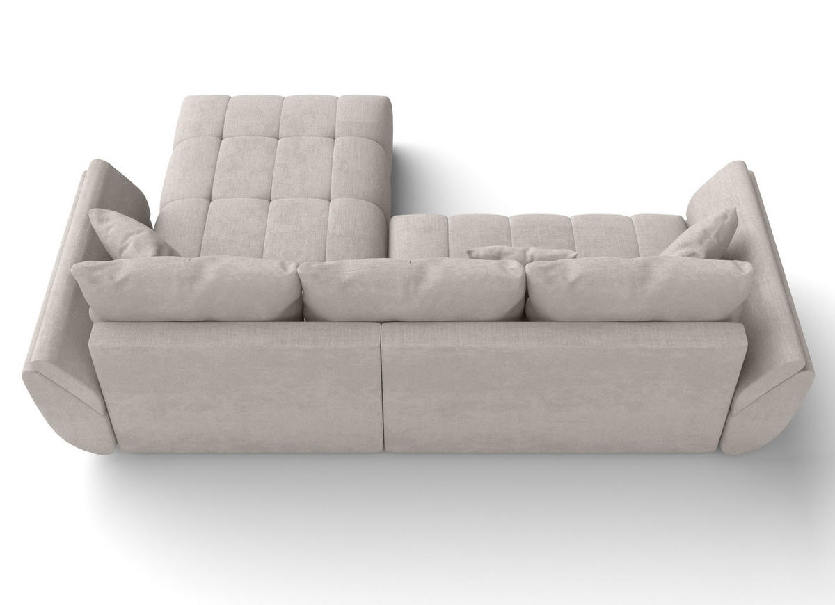 ECKSOFA L Form Antalya Beige 280/190/91 cm – mit Bettkasten - Beige/Schwarz, Kunststoff/Textil (280/190cm) - AX Living