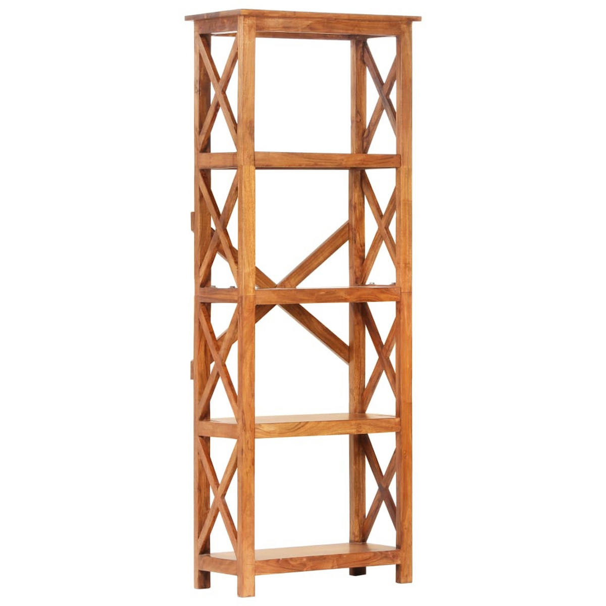 BÜCHERREGAL 60/30/160 Cm Massivholz Mit Honigfarbenem Finish - Braun, Holz (60/160/30cm) - vidaXL