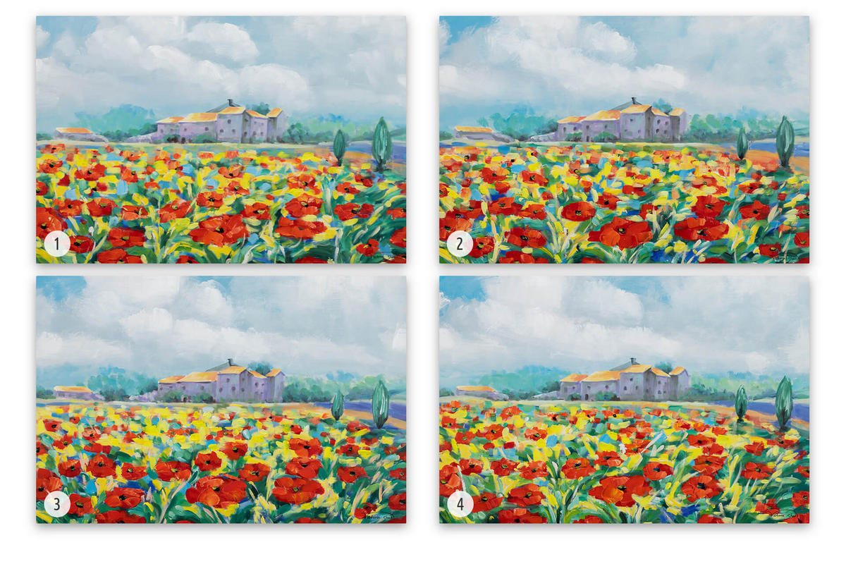 RUČNE MAĽOVANÝ AKRYLOVÝ OBRAZ 93/63 cm, viacfarebný, prírodný a botanický motív - viacfarebná, drevo/textil (93/63cm) - KUNSTLOFT