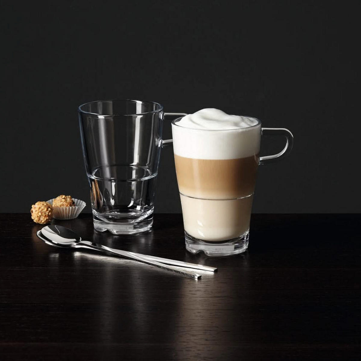 LATTE-MACCHIATO-GLAS Latte Macchiato Gläser Senso – Stapelbar – 350 ml – 6 Stück - Transparent, Glas - Leonardo