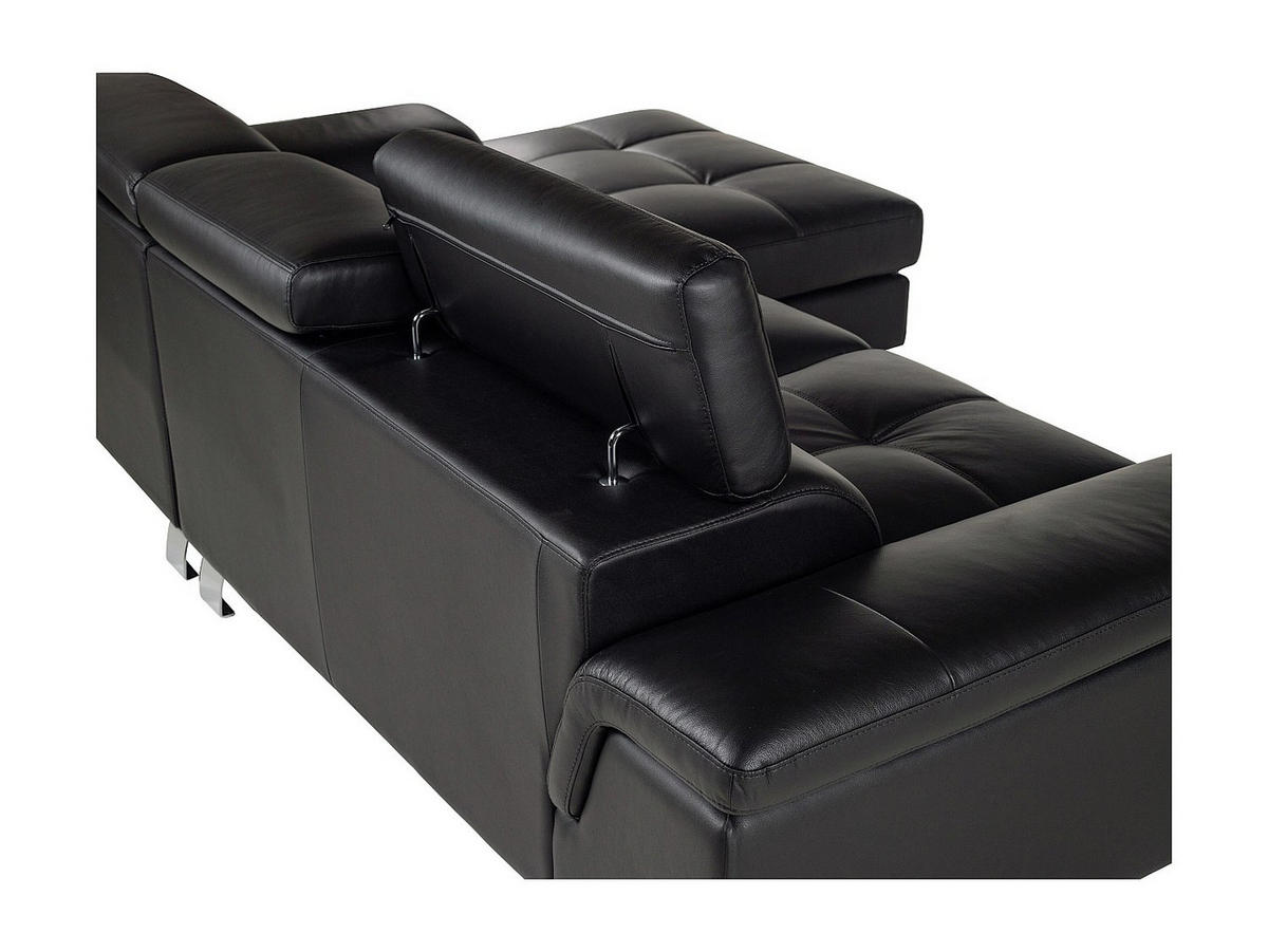 SOFA - 4 Personen - leder - schwarz Mishima - Schwarz, Leder (260/79/167cm) - Vente-Unique