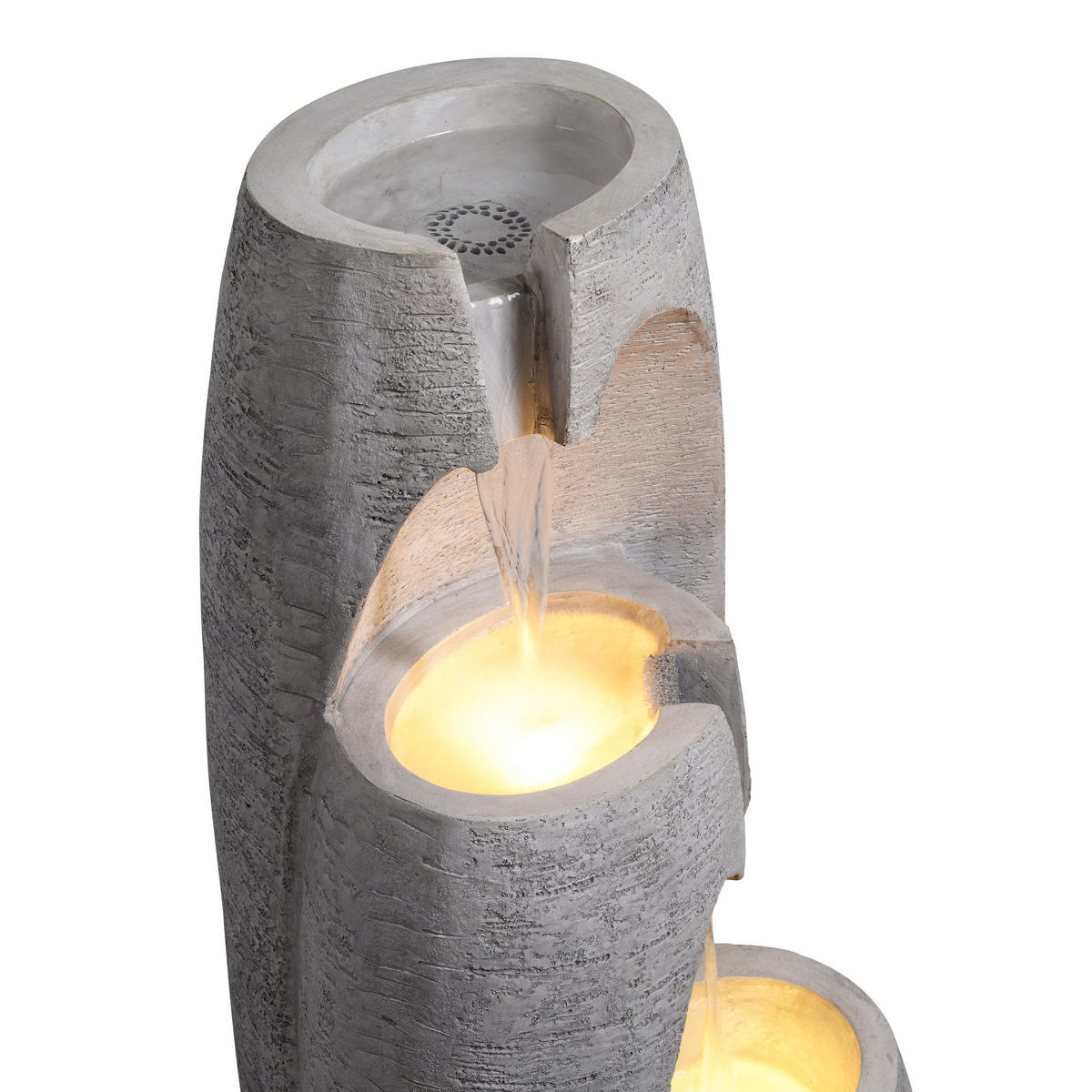 GARTENBRUNNEN 3-stufig grau - Grau, Kunststoff (35/36/71cm) - Teamson Home
