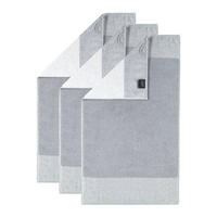 GÄSTETUCH Unisex Luxury Home Two-Tone Grau 3er Pack Baumwolle - Grau, Naturmaterialien (30/50cm) - Cawoe