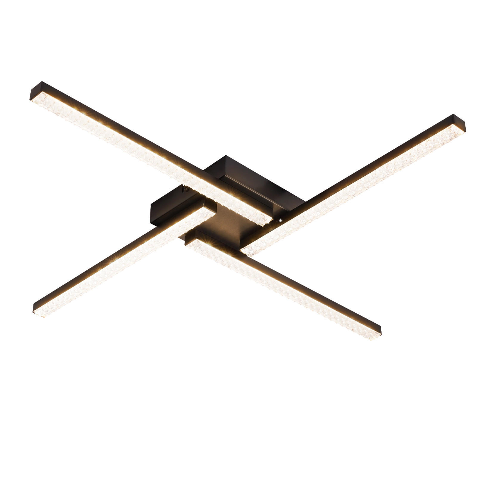 LED-DECKENLEUCHTE Dorthea 57/57/6 cm - Schwarz, Metall (57/57/6cm) - Nettlife