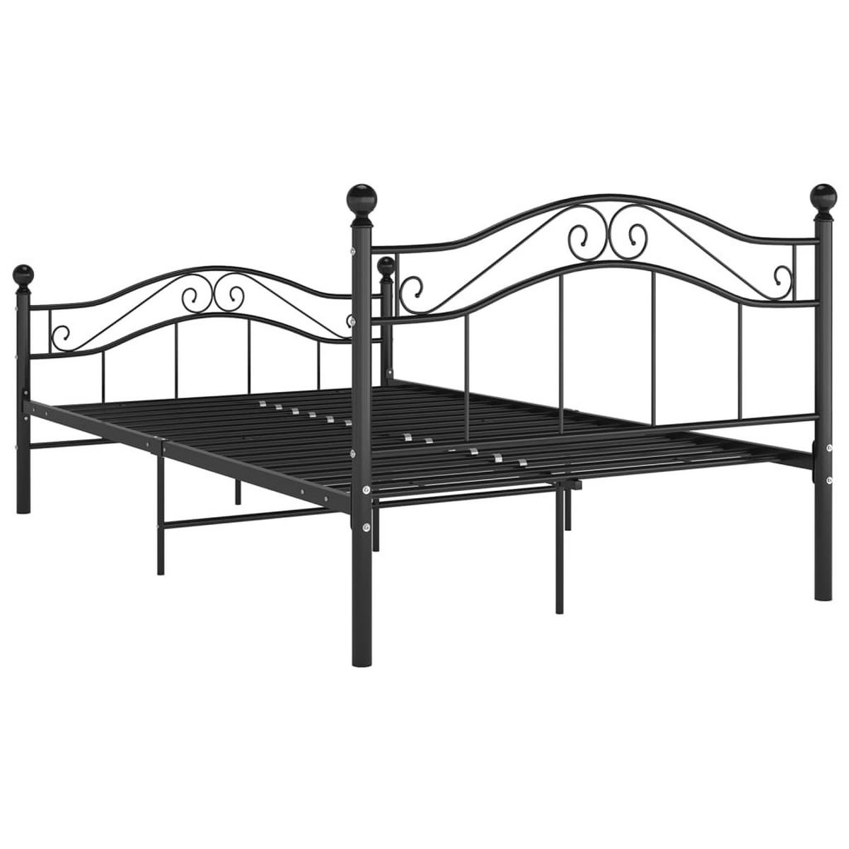 BETT Schwarz Metall 120/200 Cm - Schwarz, Holz (120/200cm) - vidaXL