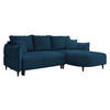 ECKSOFA Sycylia, Seite: Rechts - Schwarz/Dunkelblau, Holz/Textil (244/165cm) - MIRJAN24