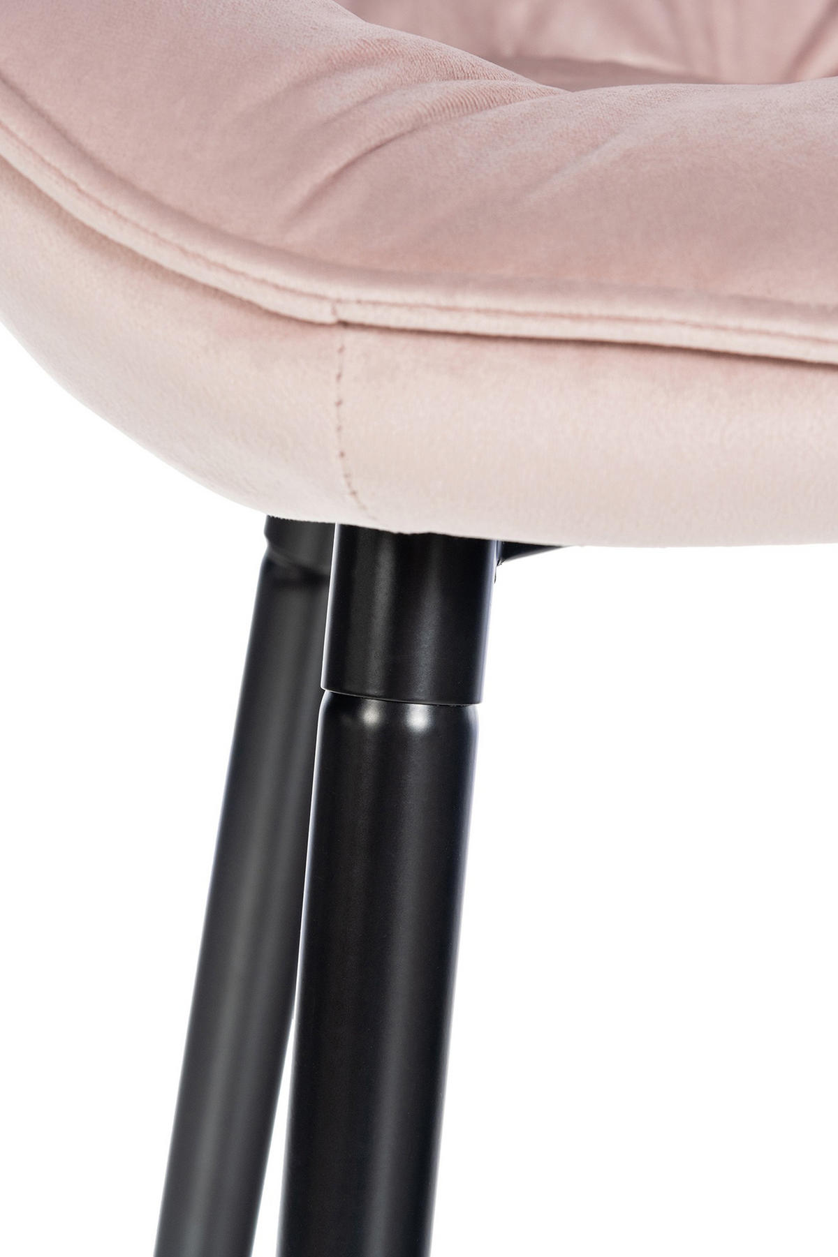 BARHOCKER 2er Set Gibal Samt pink - Schwarz/Rosa, Textil/Metall (54/93.5/57.5cm) - TPFLiving