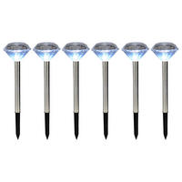 LED AUSSENLEUCHTE Silber Diamant Design 6er Set - Silberfarben, Metall (8/8/34cm) - Globo Lighting