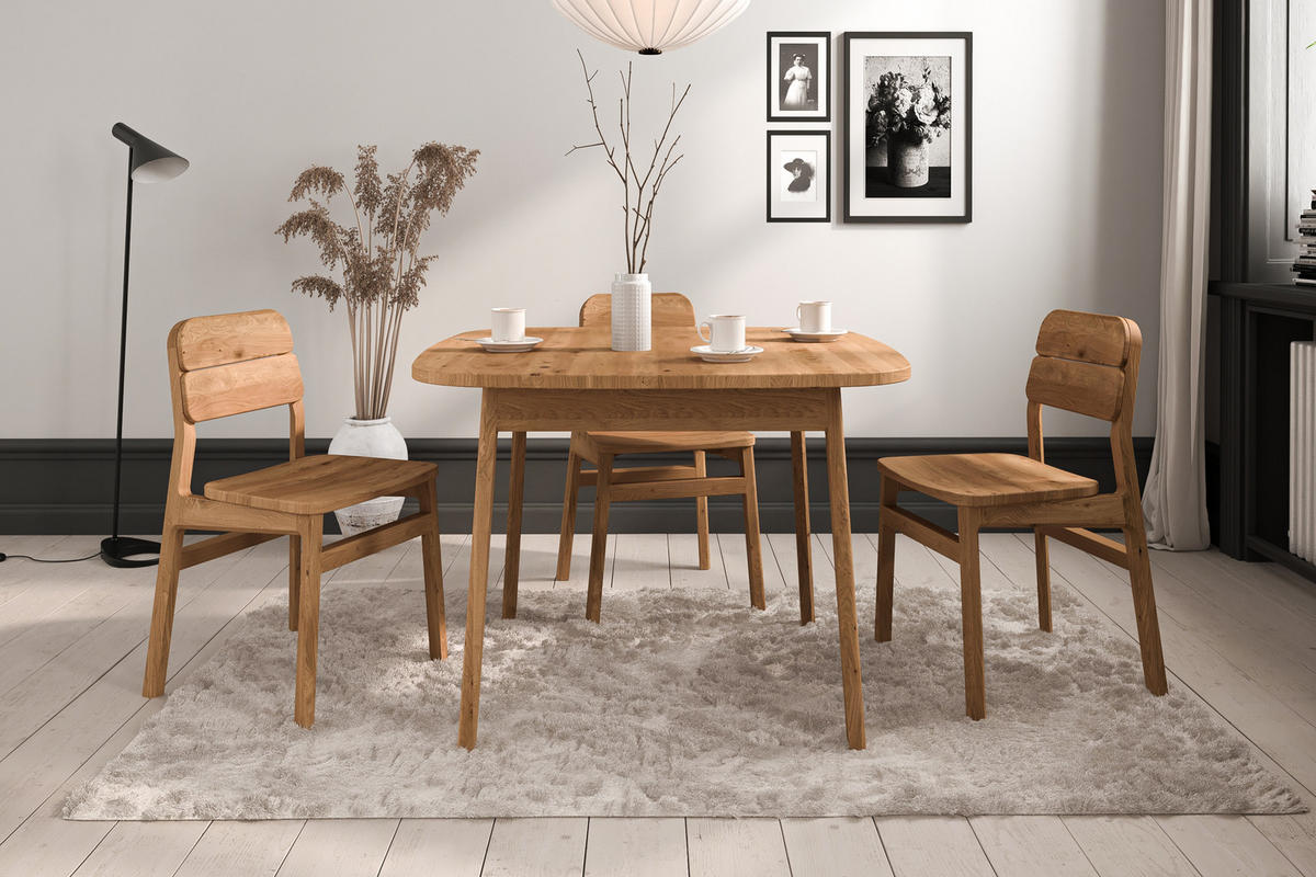 ESSTISCH PAUL 90 x 130 Wildeiche - Wildeiche, Holz (130/90/77cm) - byoak