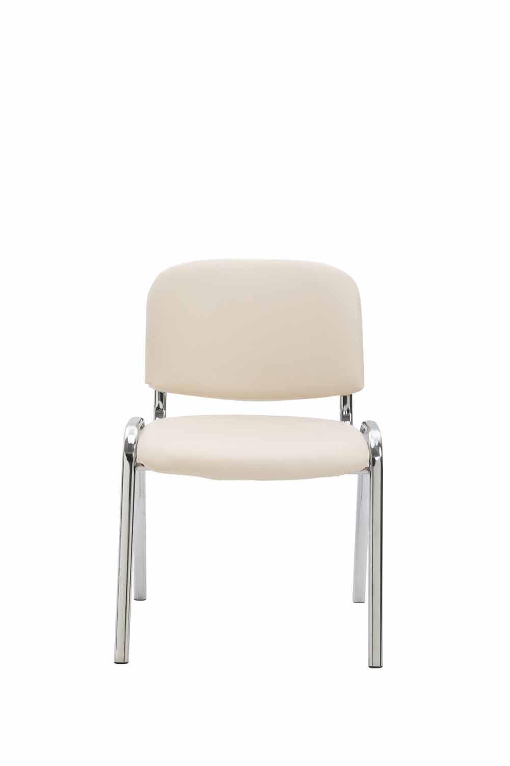 BESUCHERSTUHL Keen, Kunstleder mit Gestell in Chromoptik / Bezug Creme - Chromfarben/Naturfarben, Textil/Metall (54/79/48cm) - TPFLiving