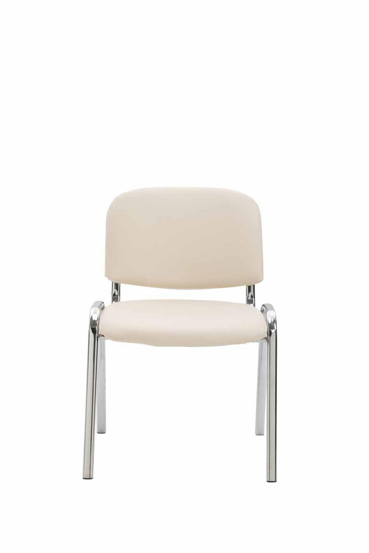 BESUCHERSTUHL Keen, Kunstleder mit Gestell in Chromoptik / Bezug Creme - Chromfarben/Naturfarben, Textil/Metall (54/79/48cm) - TPFLiving