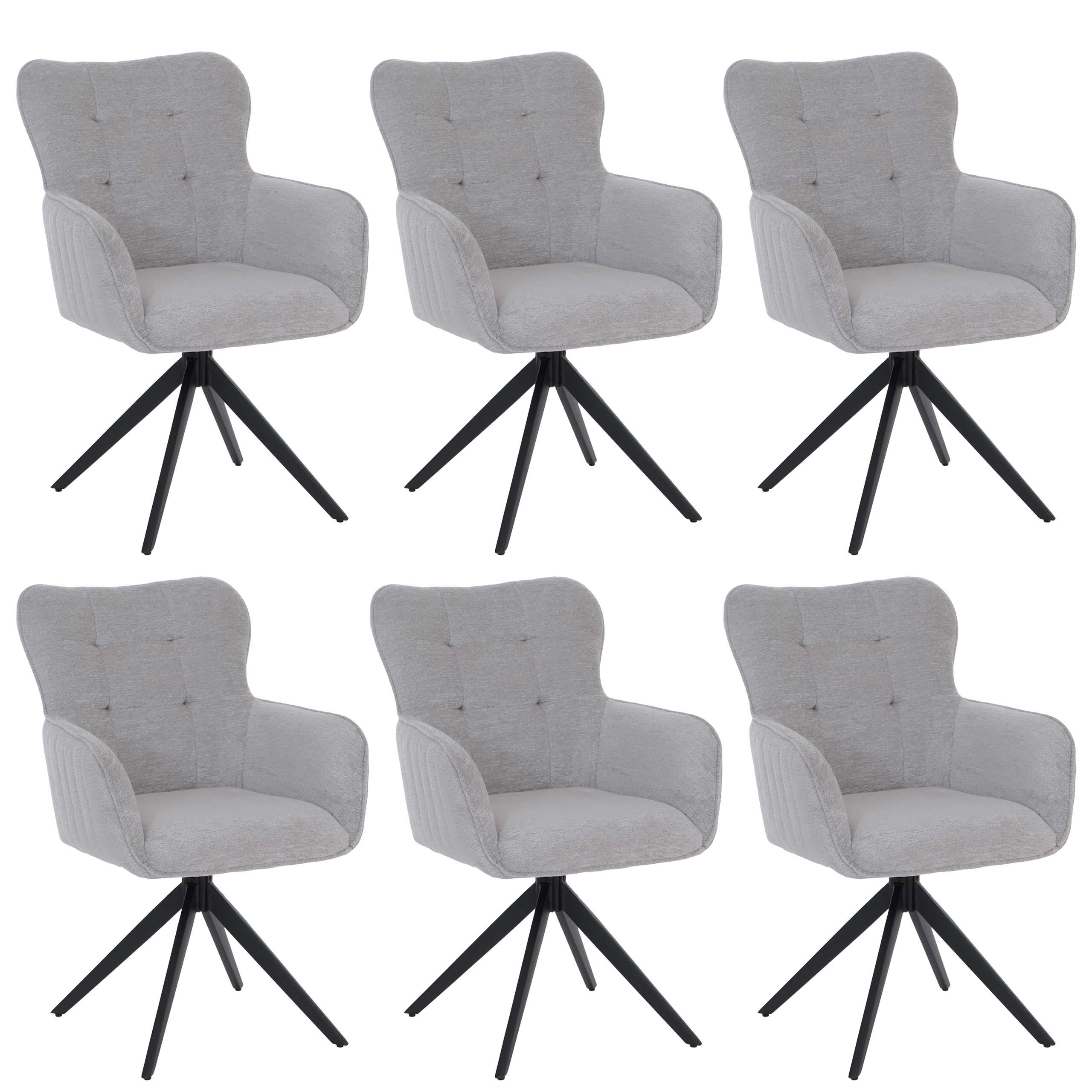 ESSZIMMERSTUHL Hellgrau 6er-Set - Hellgrau, Textil (63/93/70cm) - MCW