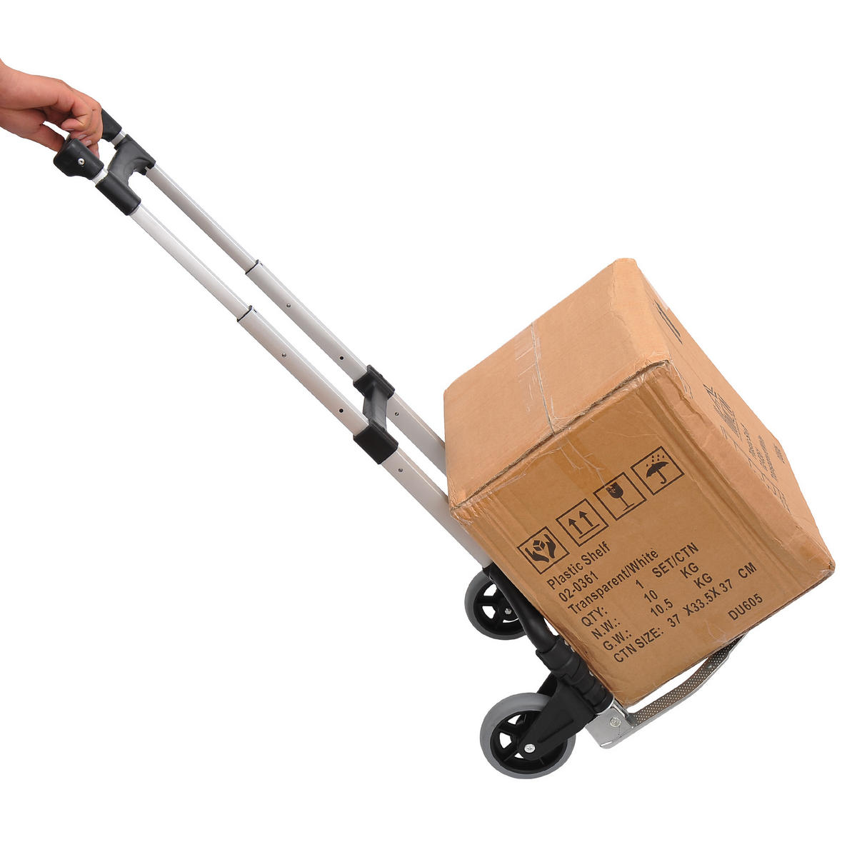 ALU Sackkarre, Transportkarre - Schwarz, Metall (385/100/41cm) - HOMCOM