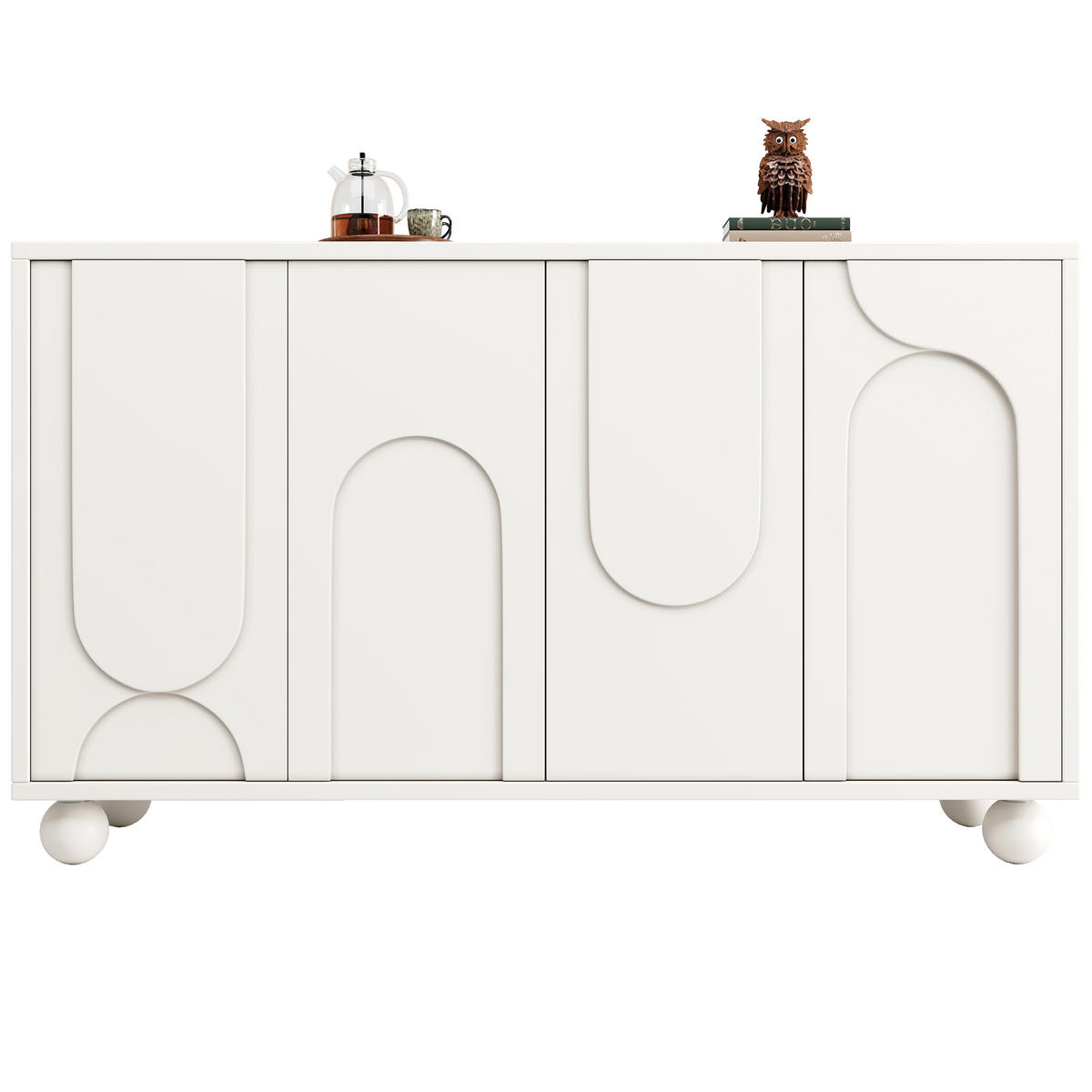 KOMODA 120 cm bílá se 2 dvířky a nastavitelnou policí v moderním designu - bílá, kompozitní dřevo (120/71/35cm) - Urban Meuble