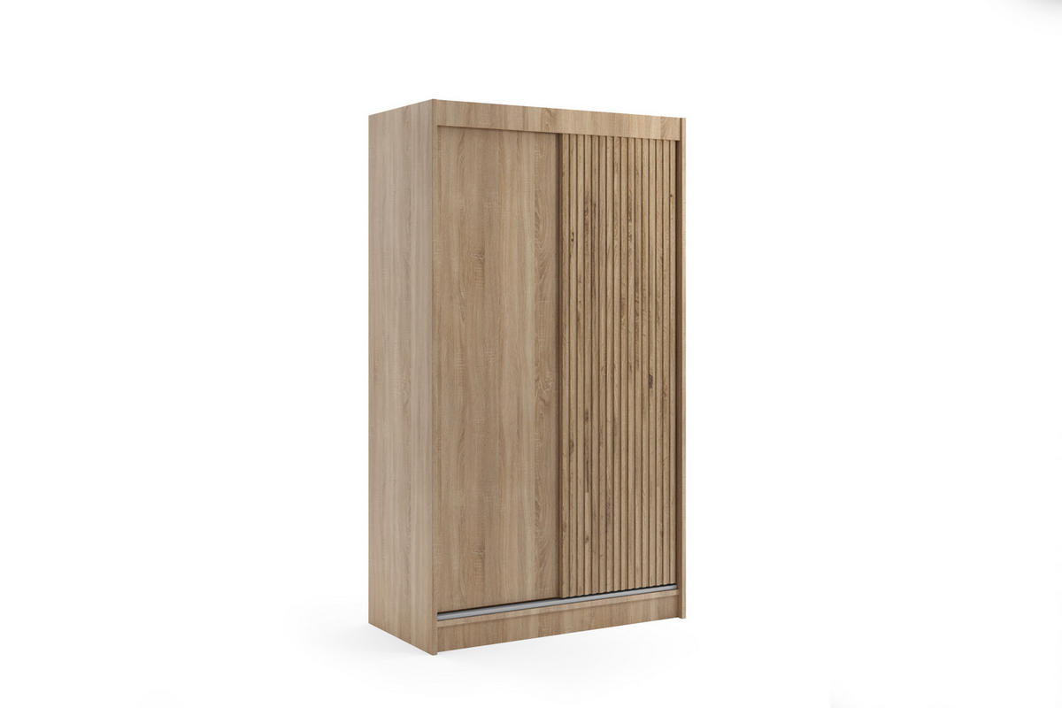 KLEIDERSCHRANK VILAN mit Lamel - 120 cm - Sonoma Eiche|Eichefarben - Eichefarben/Sonoma Eiche, Holzwerkstoff (120/215/61cm) - ALTDECOR