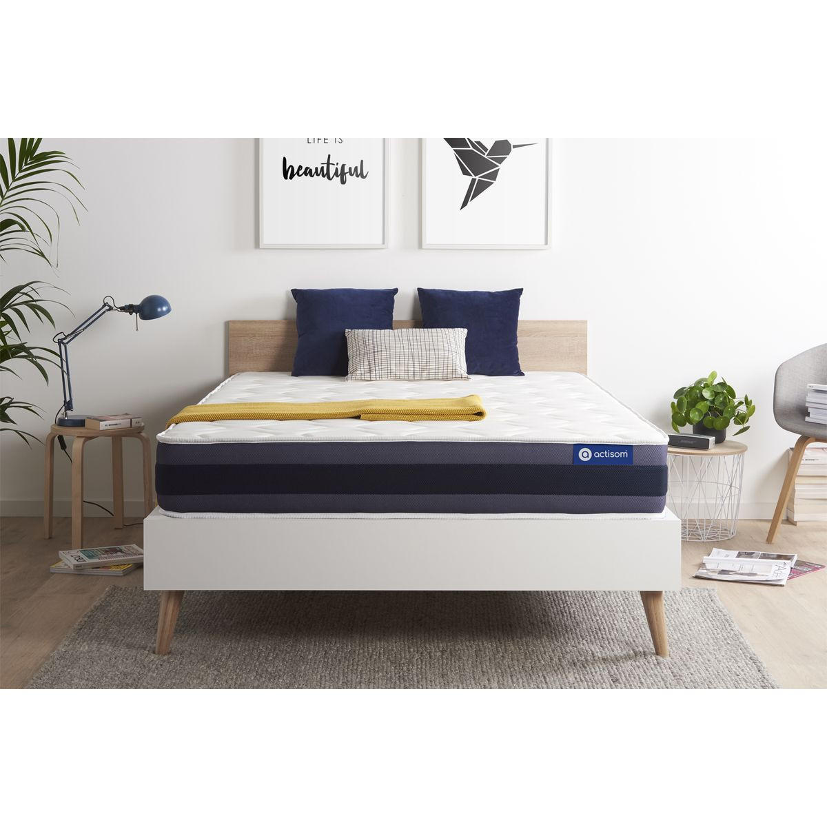 MATRATZE Actilatex morpho Latex und Memory-Schaum 160 x 200 cm h1 - Weiß, Textil (160/200cm) - ACTISOM
