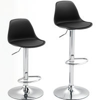 BARHOCKER 2er-Set Schwarz höhenverstellbar und drehbar - Schwarz, Metall (38/104/42cm) - MIVRAY