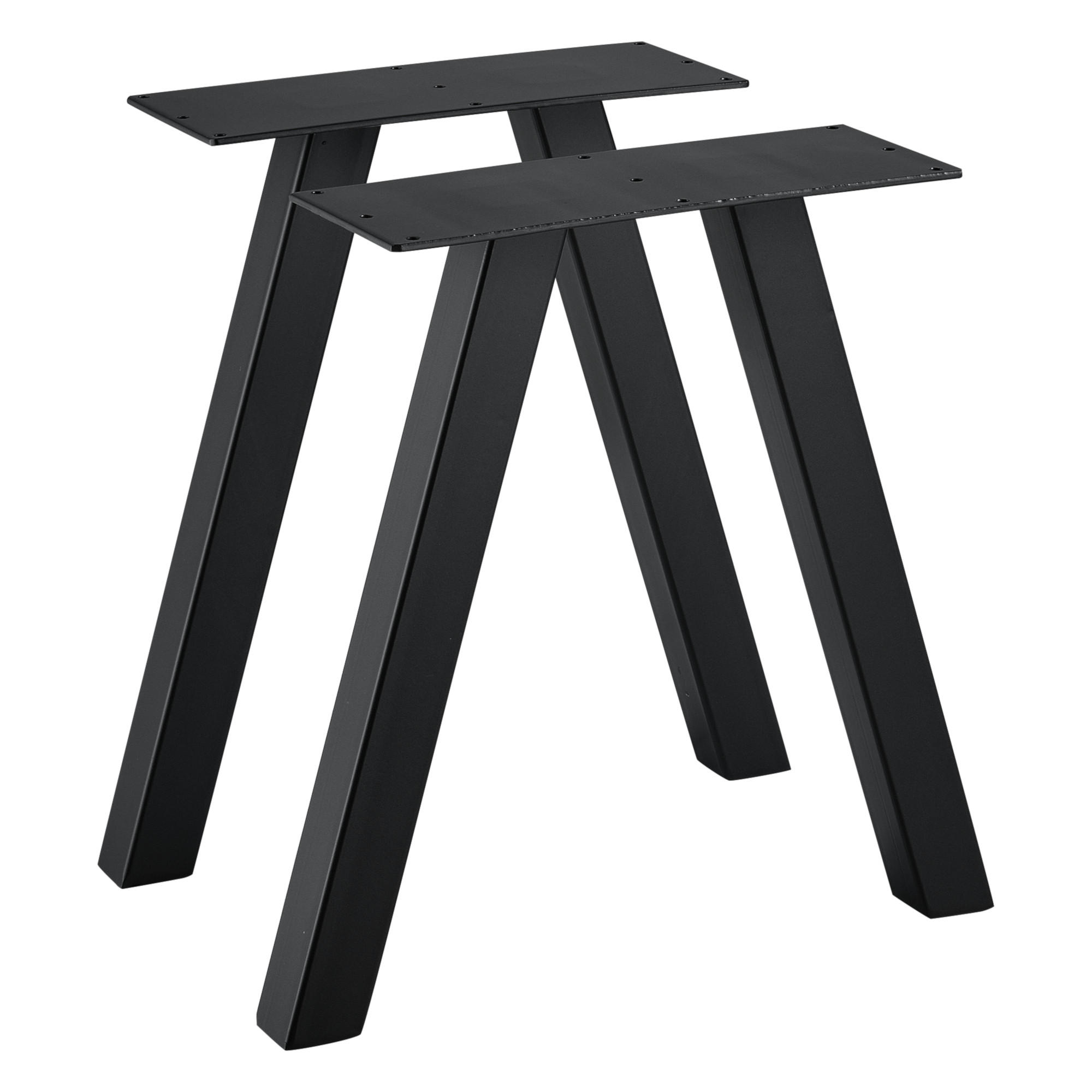 TISCHGESTELL-SET 2-TLG. Eschau - Schwarz, Metall (40/40/12cm) - [en.casa]