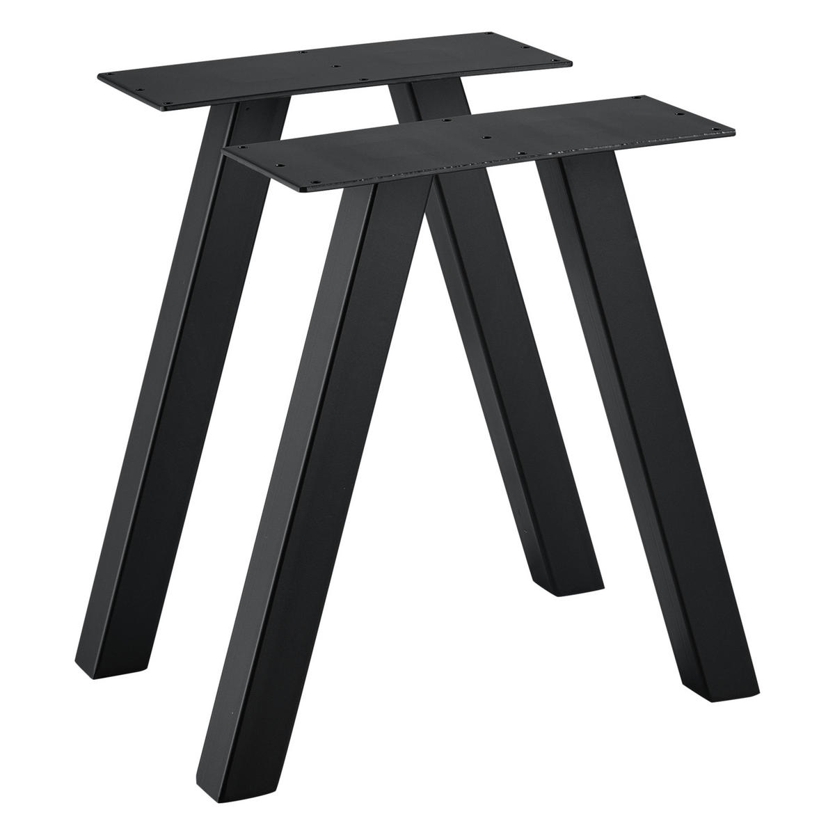 TISCHGESTELL-SET 2-TLG. Eschau - Schwarz, Metall (40/40/12cm) - [en.casa]