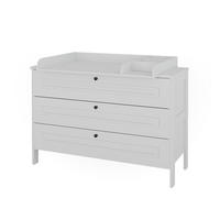 WICKELKOMMODE Ajaton Weiß 133 x 98.4 cm mit 3 Schubladen - Weiß, Holzwerkstoff (133/98.4/70cm) - VitaliSpa
