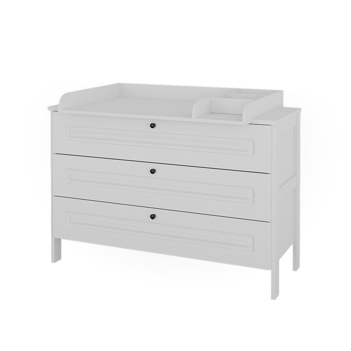 WICKELKOMMODE Ajaton Weiß 133 x 98.4 cm mit 3 Schubladen - Weiß, Holzwerkstoff (133/98.4/70cm) - VitaliSpa