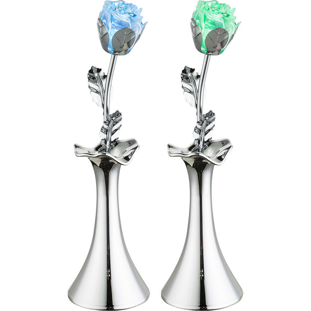 LED TISCHLEUCHTE JIMMY Silber Chrom 2er Set - Silberfarben, Metall (8.2/8.2/29cm) - Globo Lighting