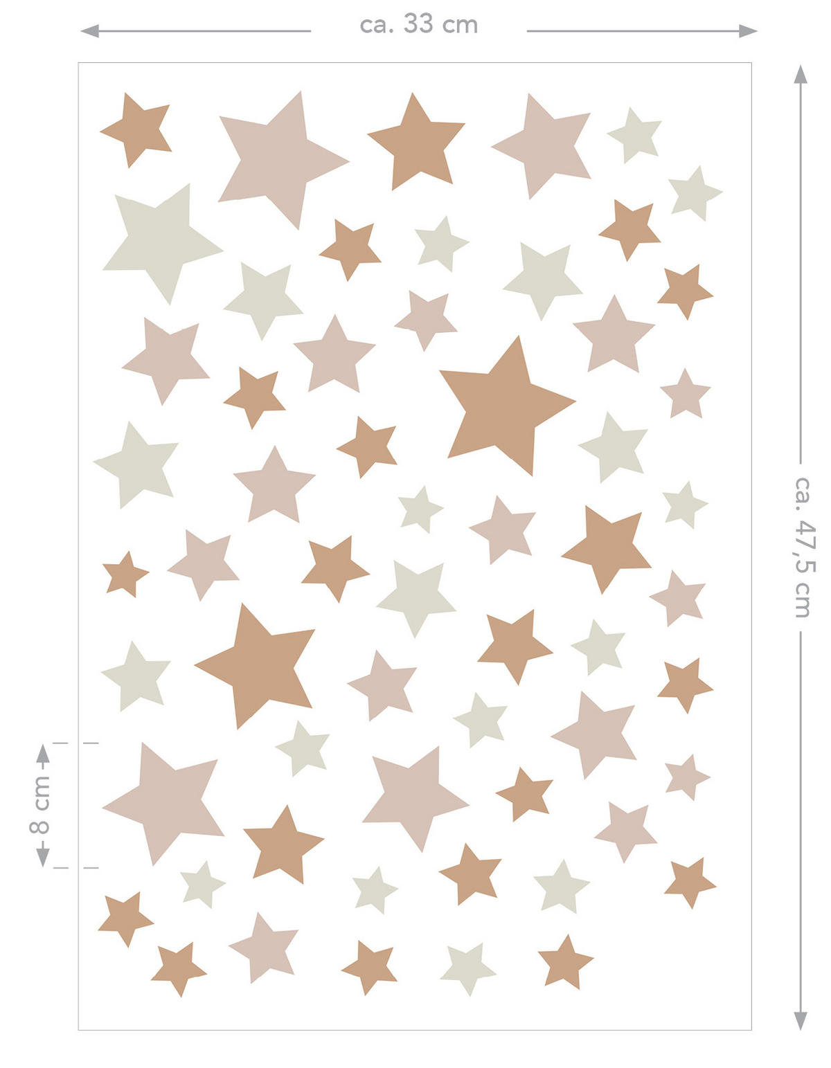 WANDTATTOO Sternenhimmel 33 x 47.5 cm - Terracotta, Papier (33/47.5/47.5cm) - ESTAhome