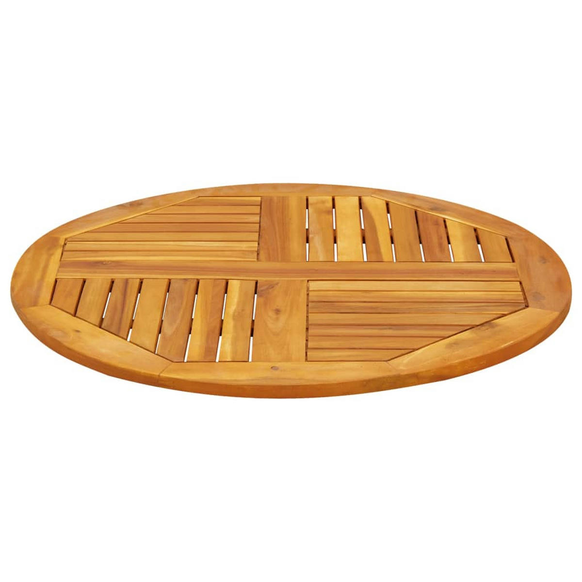 TISCHPLATTE Ø80/2,2 Cm Rund Massivholz Akazie - Braun, Holz (80/80/2.2cm) - vidaXL