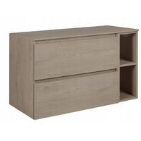 WASCHBECKUNTERSCHRANK SIMPLE 100cm mit Arbeitsplatte und einem Regal Eiche Dunkel - Wildeiche, Holz (100/62/46cm) - Rodan