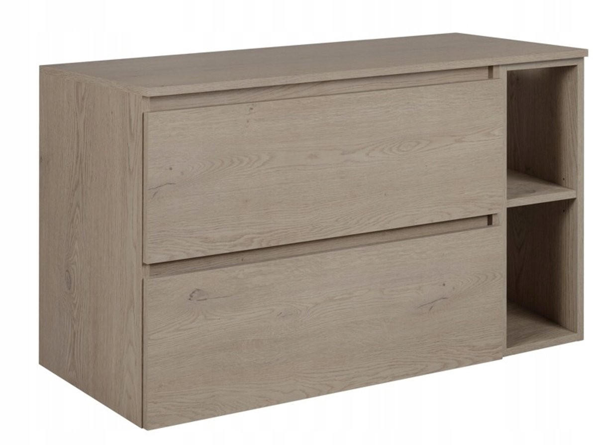 WASCHBECKUNTERSCHRANK SIMPLE 100cm mit Arbeitsplatte und einem Regal Eiche Dunkel - Wildeiche, Holz (100/62/46cm) - Rodan