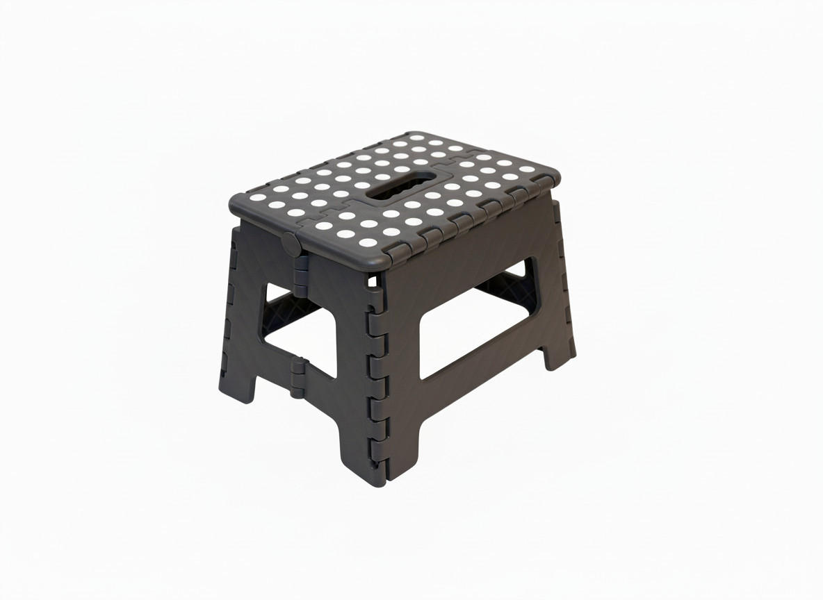 KLAPPHOCKER faltbar mit Anti-Rutsch Beschichtung, Tritthocker H 22 cm bis 150 KG belastbar, Dark Grey - Grau, Paraffin (22/29/22cm)