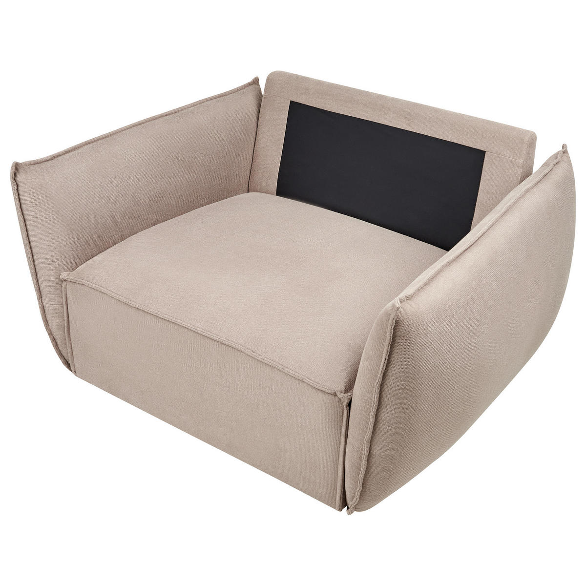 SESSEL Stoff Taupe Kunes - Taupe, Textil (124/78/94cm) - Beliani