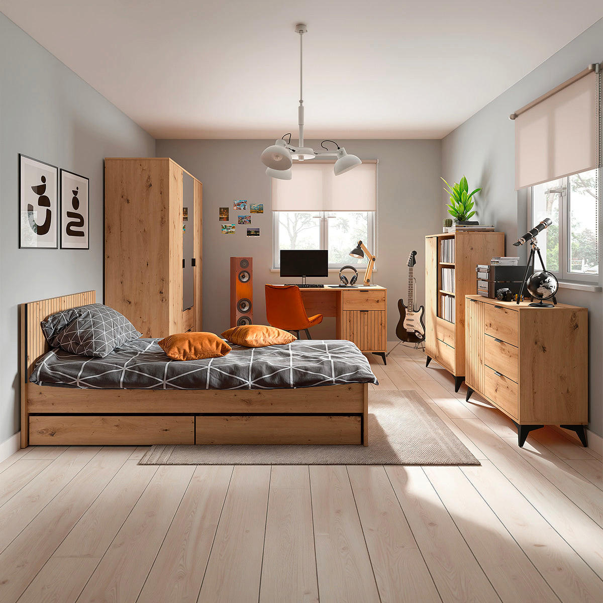 SCHREIBTISCH Mao Holz in Eichenoptik - Braun, Holzwerkstoff (60/120/78cm) - Petits-meubles