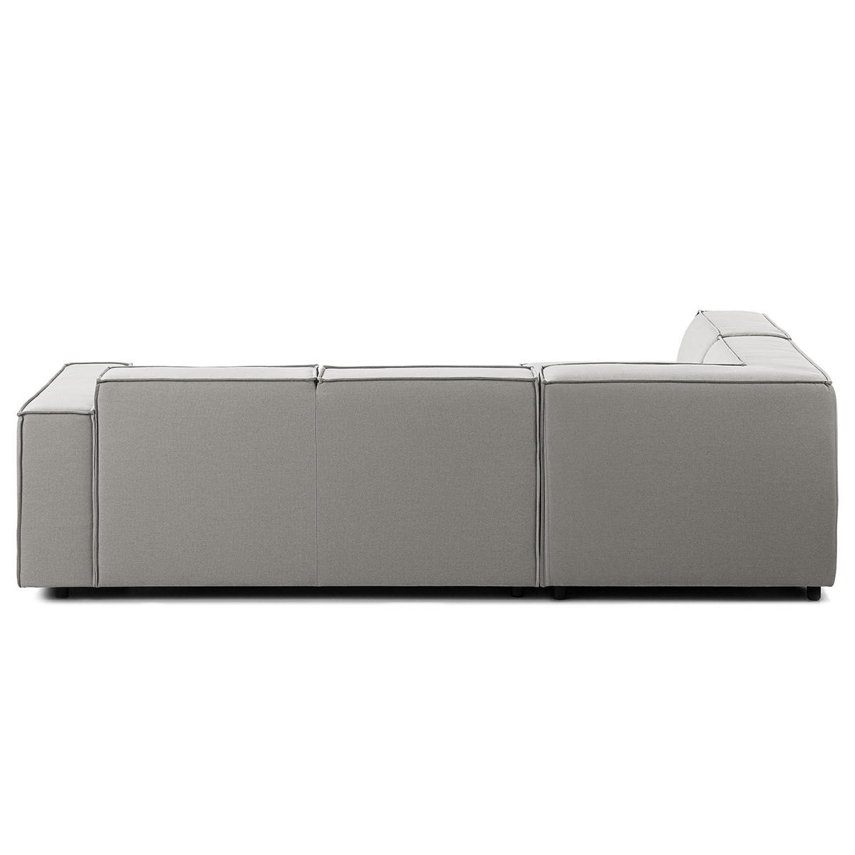 ECKSOFA mit Ottomane - Graubraun/Schwarz, Kunststoff/Textil (260/234cm) - home24