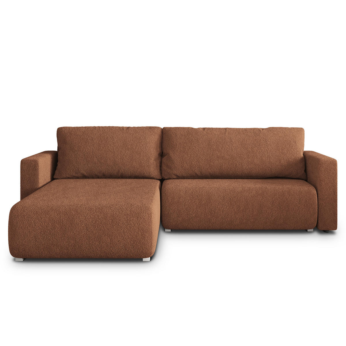 ROHOVÁ SEDAČKA TURIN terakotová - šedá/terakotová, dřevo/textil (265/183cm) - MASSENO