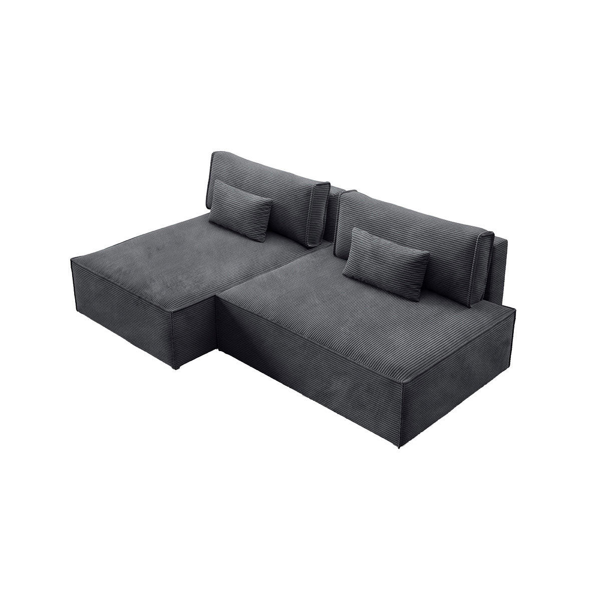 ECKSOFA Georgia Grau - Grau, Holz (236/148cm) - Petits-meubles