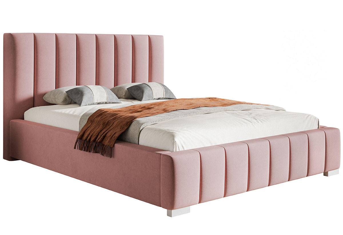 BETT Rosa BEN 10 Mit Bettkasten 180x200 cm - Rosa, Textil (180/200cm) - Sepro Meble