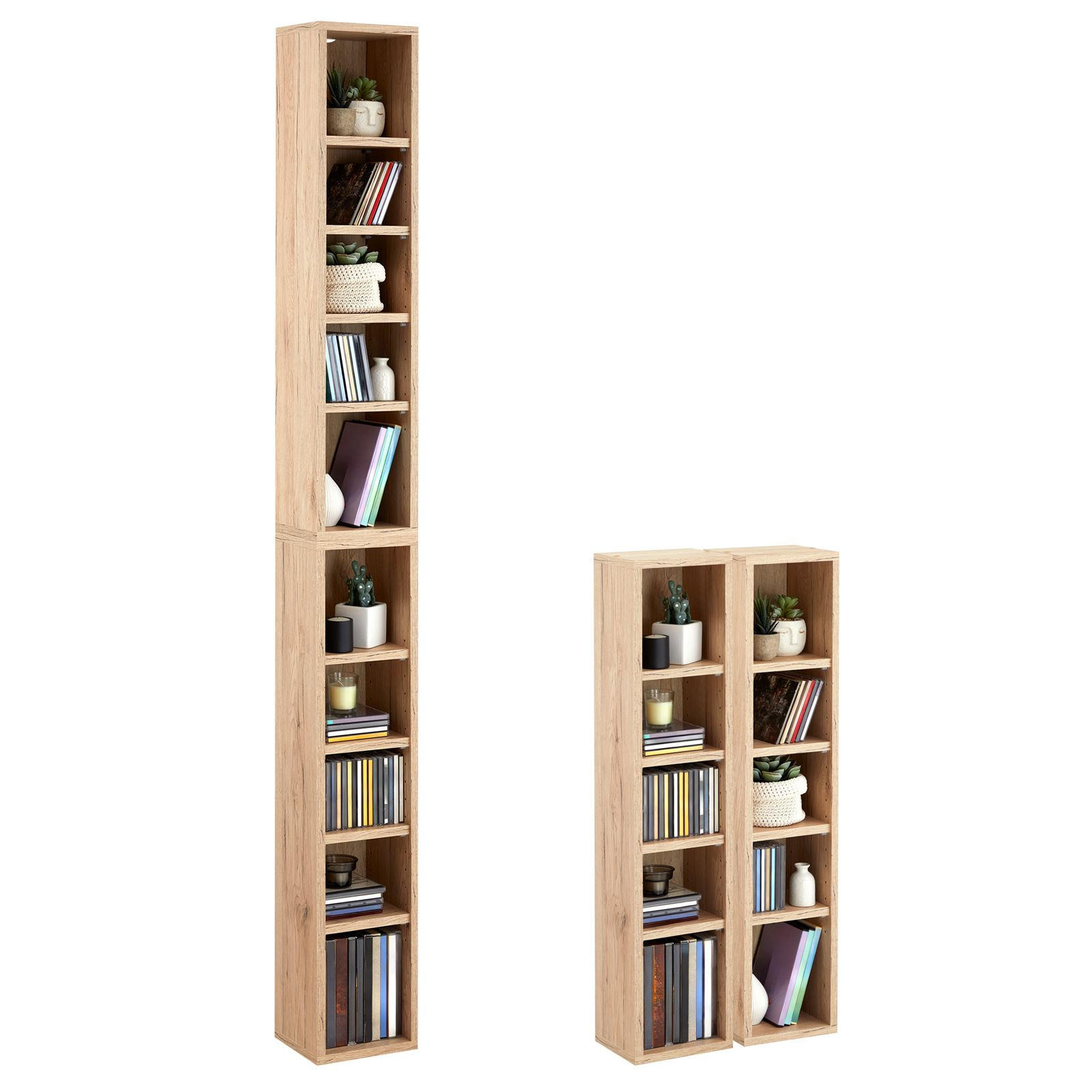 CARO-Möbel Cd/Dvd- Eiche San Remo 20x186x17 cm