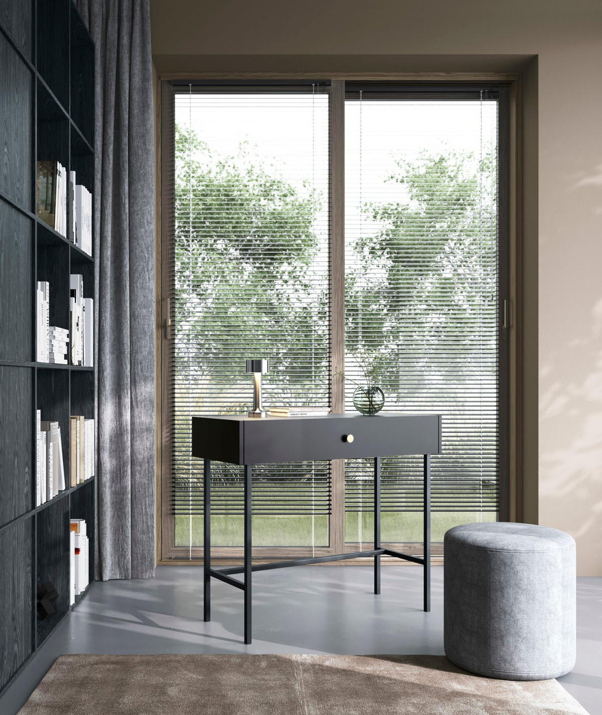 SCHMINKTISCH Divenos Schwarz 93 cm - Goldfarben/Schwarz, Holzwerkstoff/Metall (39/93.2/79cm) - Selsey