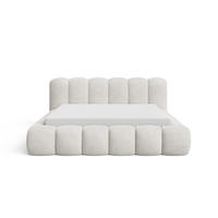 POLSTERBETT 140x200 mit Bettkasten, Lattenrost und Kopfteil, Velluto-Samt Stoffbezug Beige - Beige, Holz (140/200cm) - Chilly