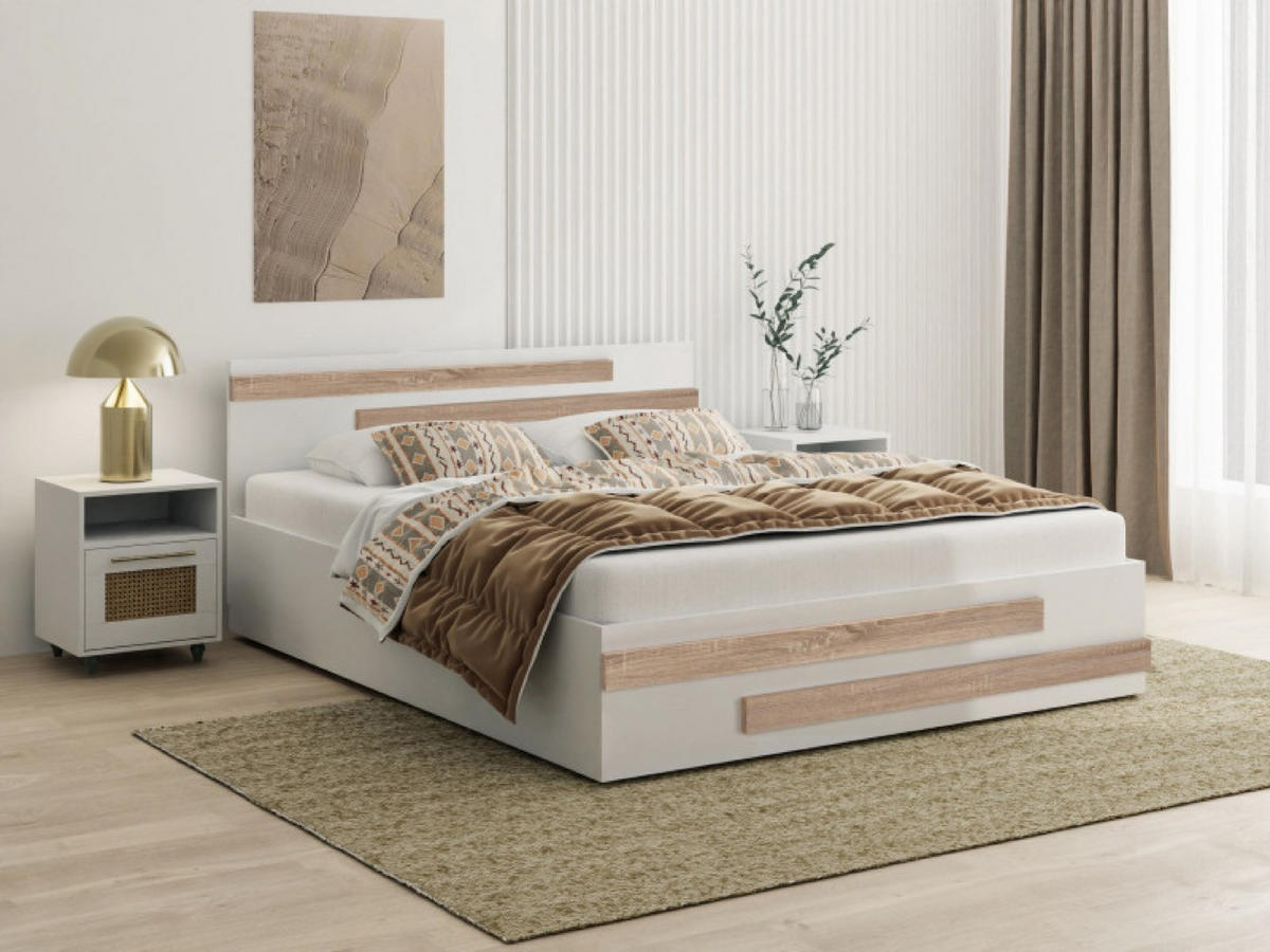 BETT Weiß ALDO BETA Mit Matratze Und Bettkasten 160x200 cm - Weiß, Textil (160/200cm) - Sepro Meble