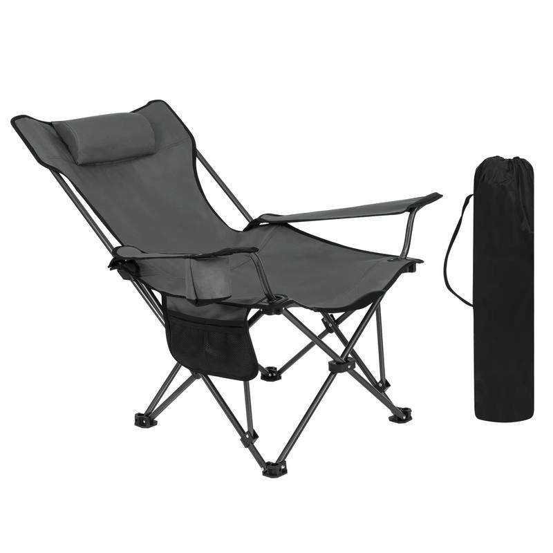 GARTEN-RELAXLIEGE Tragbar 101 × 83 × 70cm, Grau - Grau, Textil (83/70/101cm)