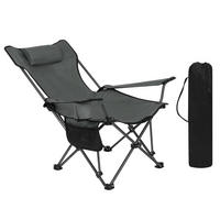 GARTEN-RELAXLIEGE Tragbar 101 × 83 × 70cm, Grau - Grau, Textil (83/70/101cm)