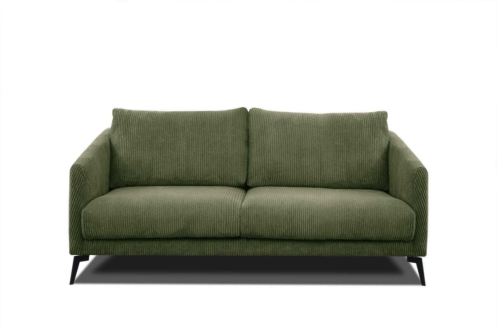 SOFA VILT 2,5-Sitzer, olivgrün - Schwarz/Olivgrün, Holzwerkstoff/Kunststoff (202/89/94cm) - Courtois Laville