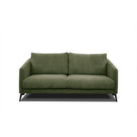 SOFA VILT 2,5-Sitzer, olivgrün - Schwarz/Olivgrün, Holzwerkstoff/Kunststoff (202/89/94cm) - Courtois Laville
