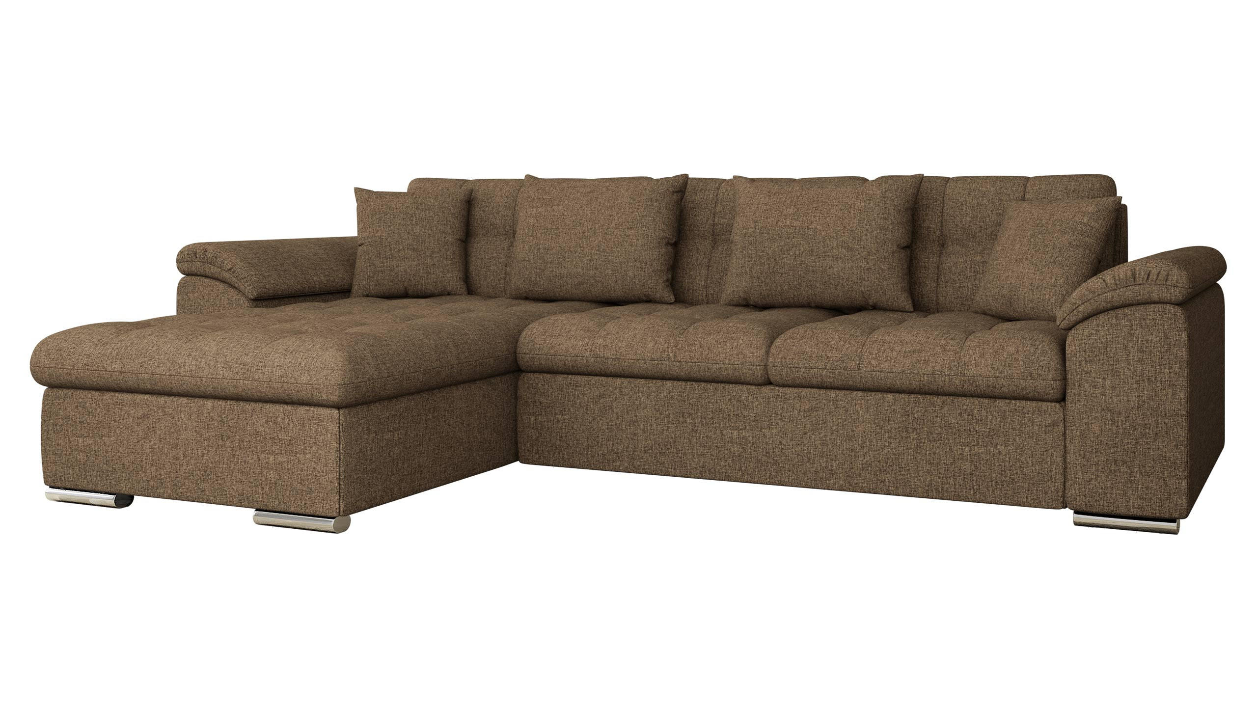 ECKSOFA Diana, Seite: Links - Nussbaumfarben, Holz/Textil (280/160cm) - MIRJAN24
