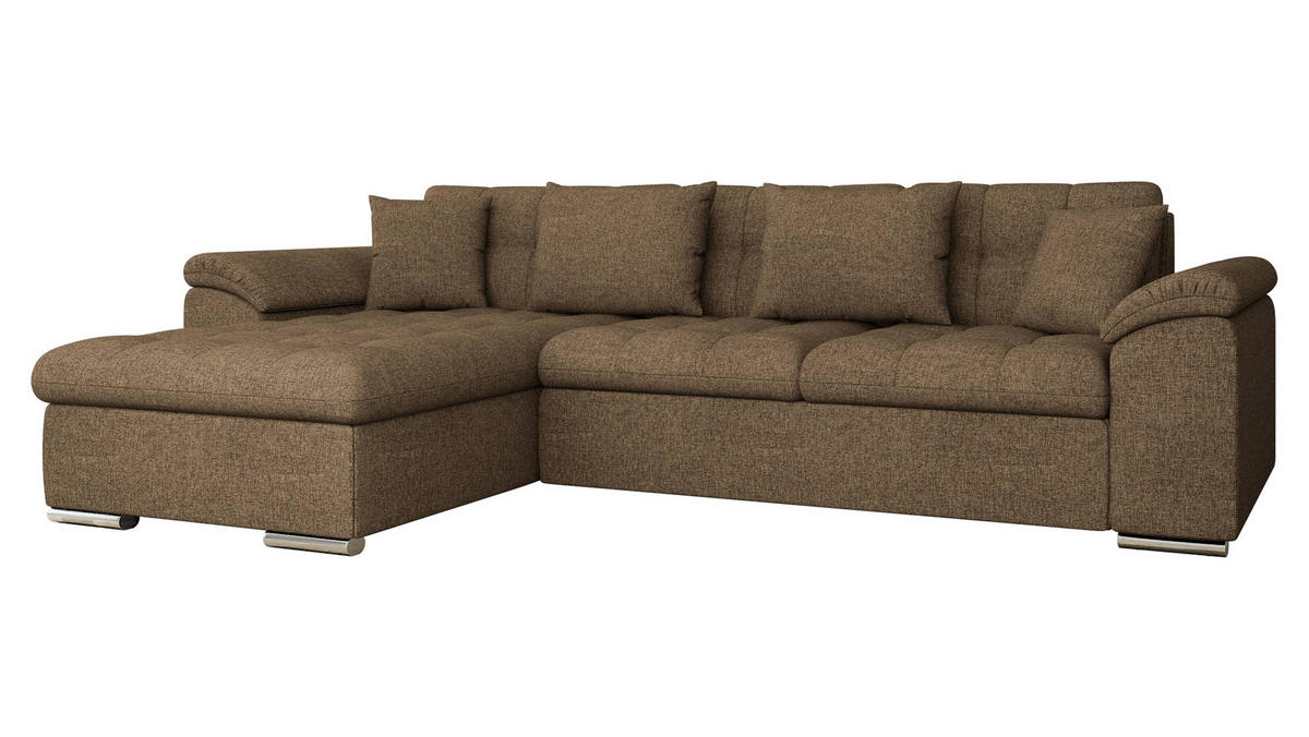 ECKSOFA Diana, Seite: Links - Nussbaumfarben, Holz/Textil (280/160cm) - MIRJAN24