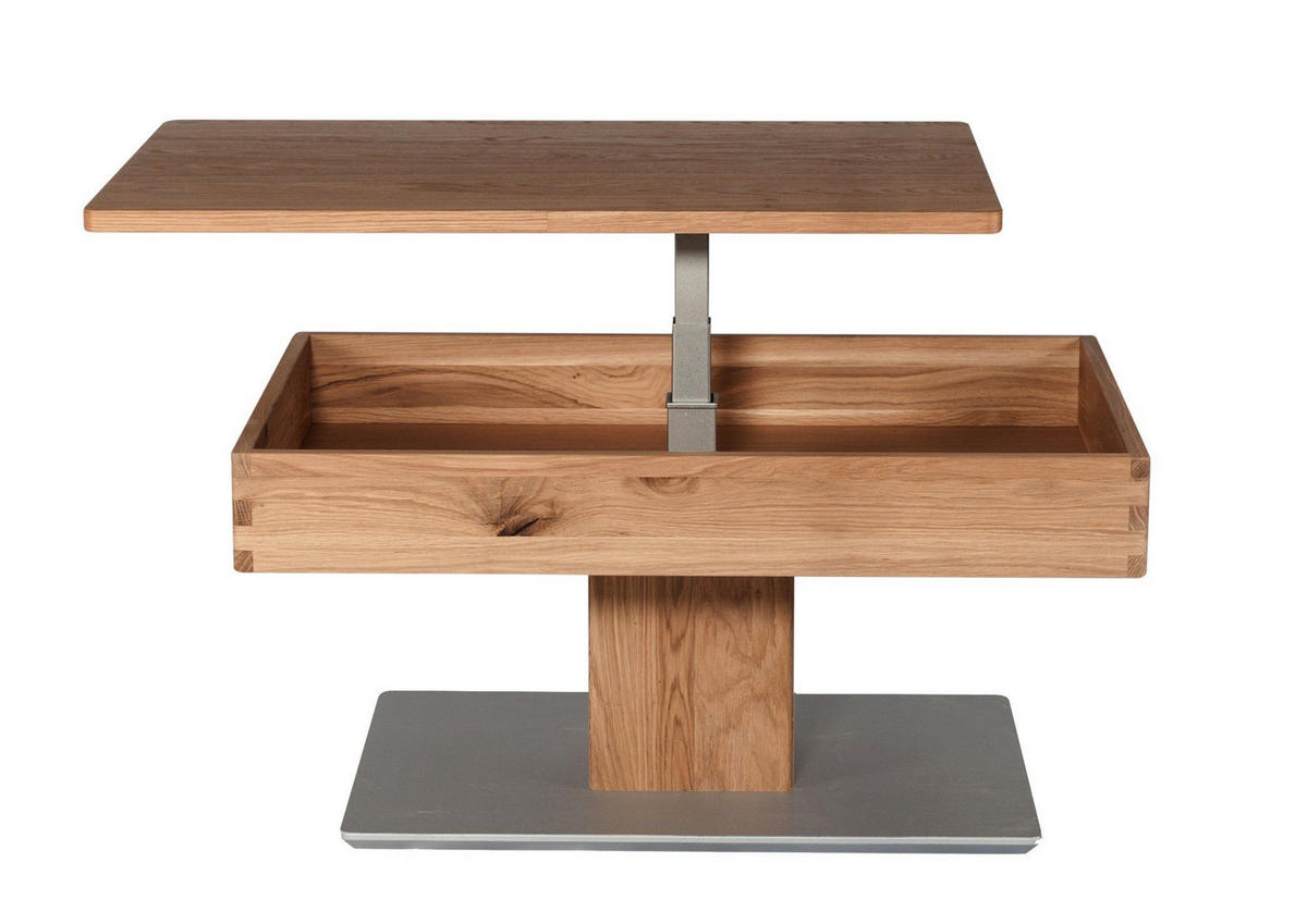 COUCHTISCH Celeste 90x60x43 höhenverstellbar;diagonal verschiebbar Wildeiche - Wildeiche, Holz (90/60/43cm) - 58aufmkessel